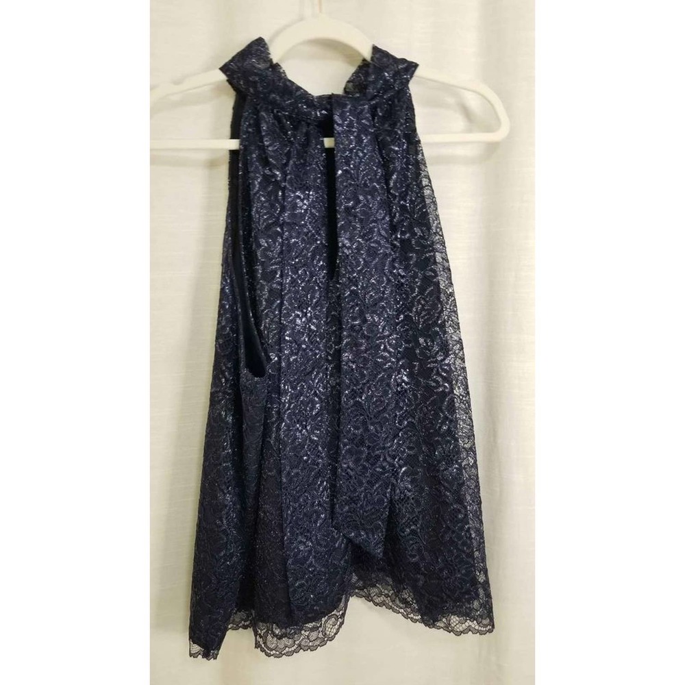 New! Navy Shimmery J Crew Women's Navy Lace Halter Dressy Tank Size 3x - Picture 3 of 8